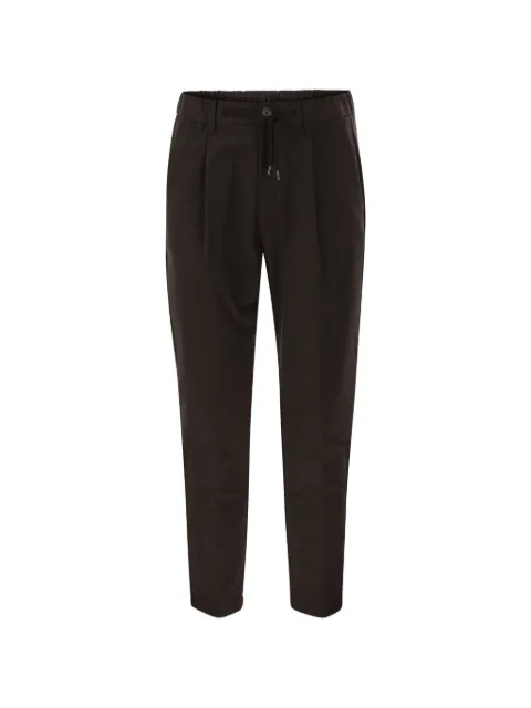Herno drawstring-waist tapered trousers Brown PT000236U129058800
