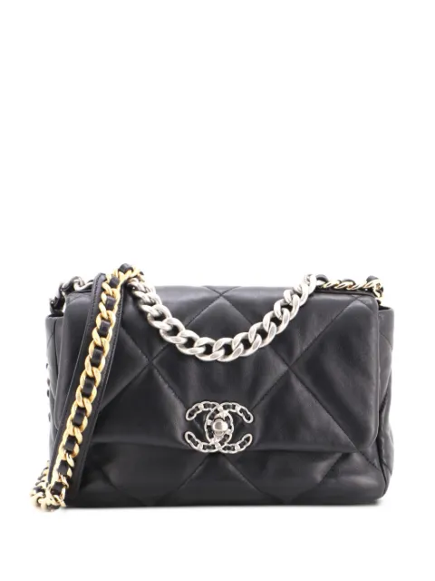 CHANEL Pre-Owned 19 Flap Bag Quilted Leather Medium crossbody bag Black WLK8VB22MQEC14VC