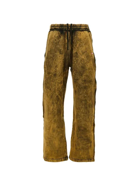 Diesel acid-wash sweatpants with raw edges Brown A229230AGBZ