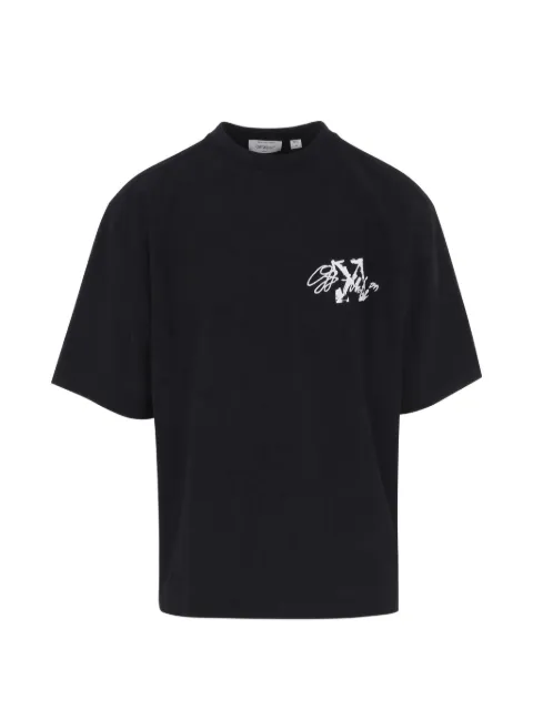 Off-White logo-print cotton T-shirt Black OMAA120F26JER00J00001