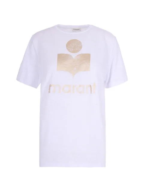 MARANT ÉTOILE Zewel logo-print linen T-shirt White TS0001FBA1N10E
