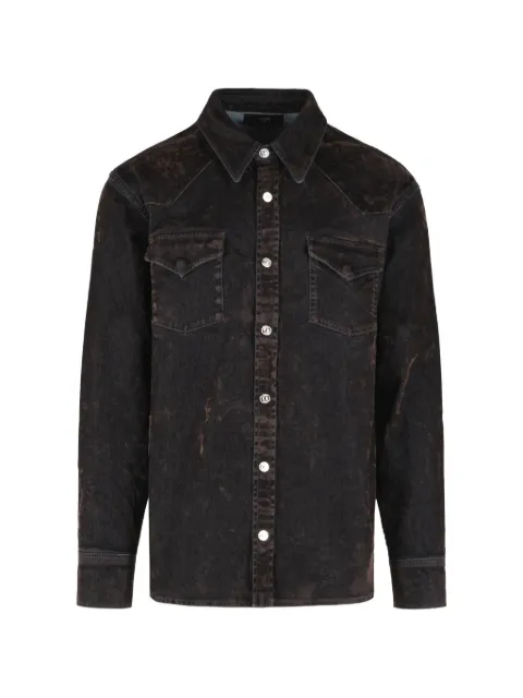 AMIRI flock long sleeve denim shirt Brown AM426SH048