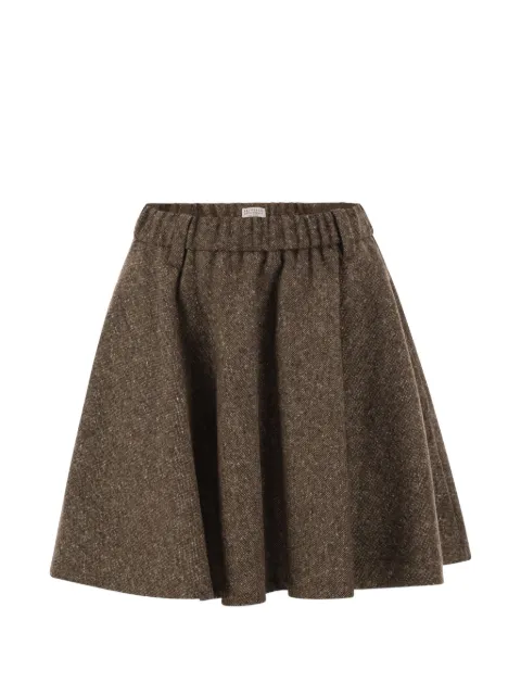 Brunello Cucinelli textured flared mini skirt Brown MD002G4103C002