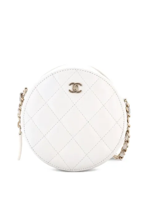 CHANEL Pre-Owned Round Clutch with Chain Quilted Caviar Mini crossbody bag White BJ1K59GNC73VCXEE