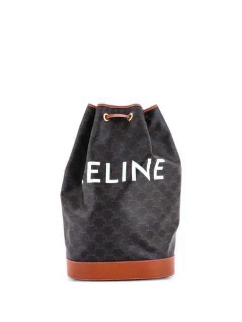 Celine Pre-Owned Sailor Bag Triomphe Coated Canvas Medium bucket bag Brown SC4MH035L3QQGPAU