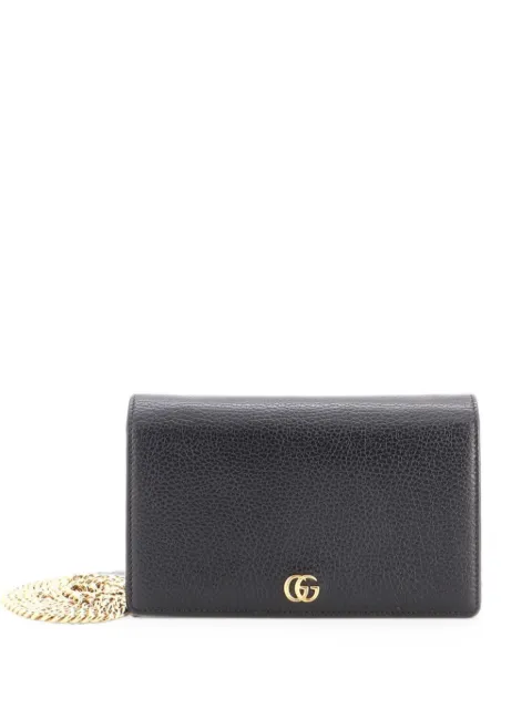 Gucci Pre-Owned Petite GG Marmont Chain Wallet Leather Mini crossbody bag Black JFIT9DP3JKWC5CIA