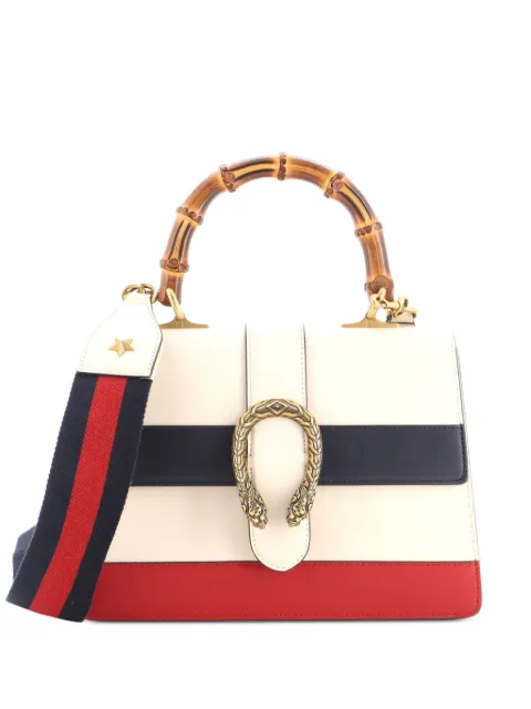 Gucci Pre-Owned Dionysus Bamboo Top Handle Bag Colorblock Leather Medium satchel Blue PMSAXFMY4SVD1711