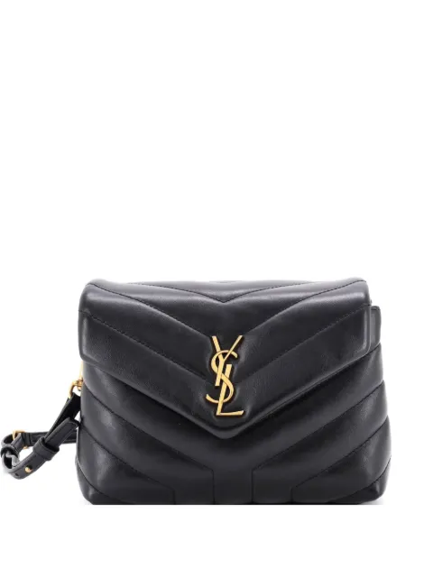 Saint Laurent Pre-Owned Loulou Shoulder Bag Matelasse Chevron Leather Toy crossbody bag Black XWH7ADM44ZFONP3G