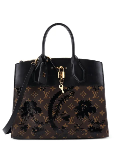 Louis Vuitton Pre-Owned City Steamer Handbag Limited Edition Blossom Monogram Canvas and Leather MM tote bag Black 3EXOEIWC73FBKNH3