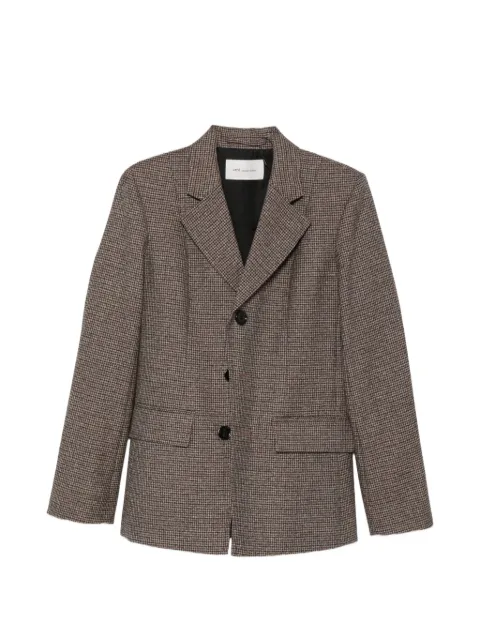 AMI Paris check single-breasted coat Brown FBV771WV0219A256