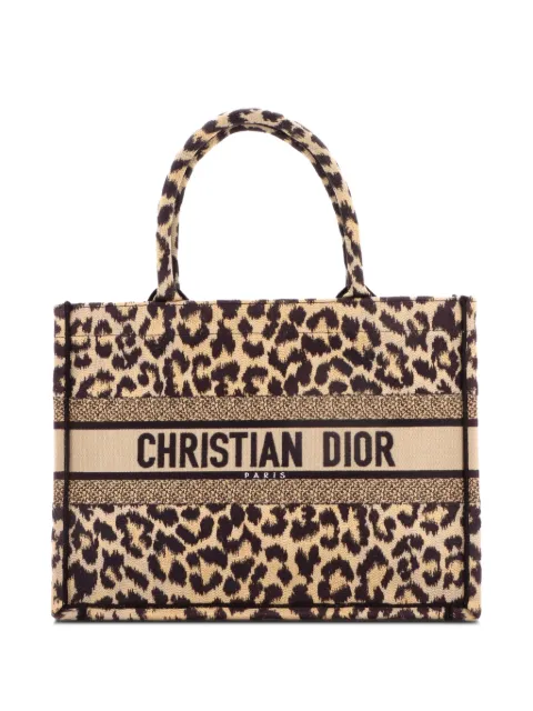 Christian Dior Pre-Owned Book Mizza Embroidered Canvas Medium tote bag Brown MLG6OO7UBS0U4Q20
