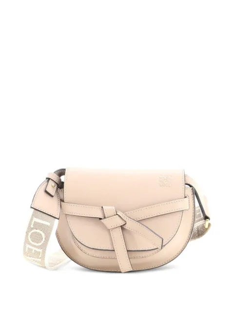Loewe Pre-Owned Gate Dual Shoulder Bag Leather Mini crossbody bag Neutrals LEQAEAVNE4H2YC6F