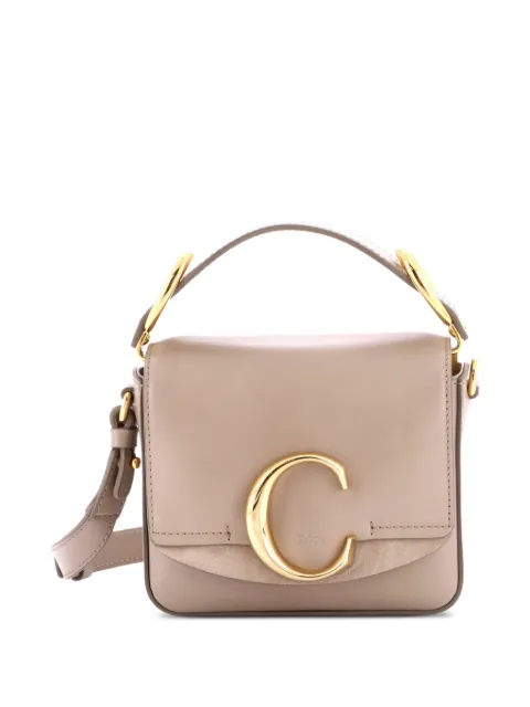 Chloé Pre-Owned C Double Carry Bag Leather Mini shoulder bag Neutrals AX4LHMCKSGLMAIFR