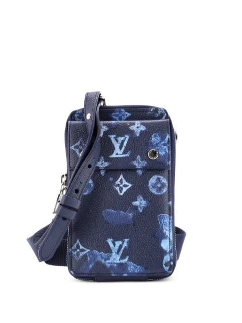 Louis Vuitton Pre-Owned Phone Pouch Limited Edition Monogram Ink Watercolor Leather crossbody bag Blue 9O32ZFELMQUU8ZKX