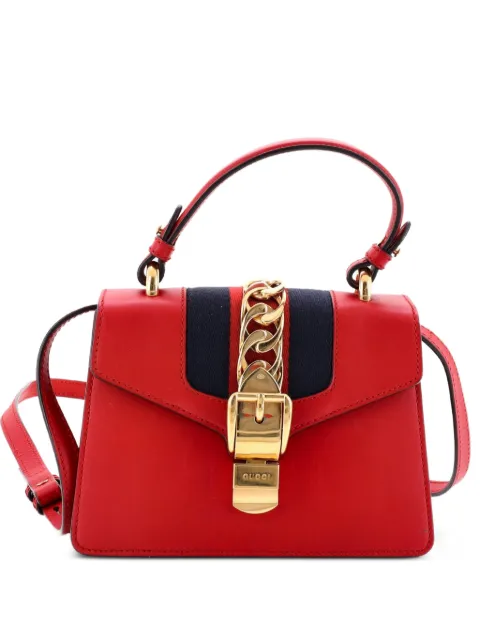 Gucci Pre-Owned Sylvie Top Handle Bag Leather Mini satchel Red YN2GCNXCDJHJSWC2