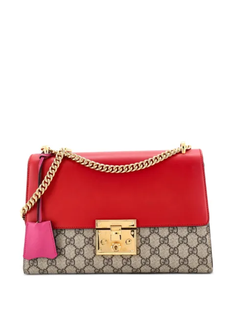 Gucci Pre-Owned Padlock GG Coated Canvas and Leather Medium shoulder bag Red YHJLVEG6F3DDJKCN