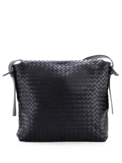 Bottega Veneta Pre-Owned Square Flap Messenger Bag Intrecciato Nappa Medium crossbody bag Black 7L3VU9T905GFVPYJ