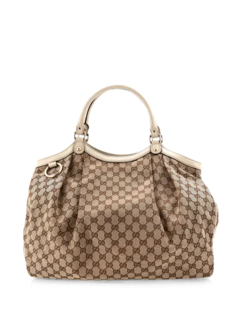 Gucci Pre-Owned Sukey GG Canvas with Leather Large tote bag Brown 3YZE649WTYA0OKGP