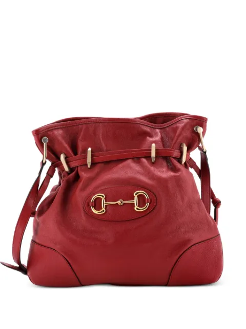 Gucci Pre-Owned Horsebit 1955 Messenger Bag Leather Large crossbody bag Red D5GKQWUDHEMJLUXY