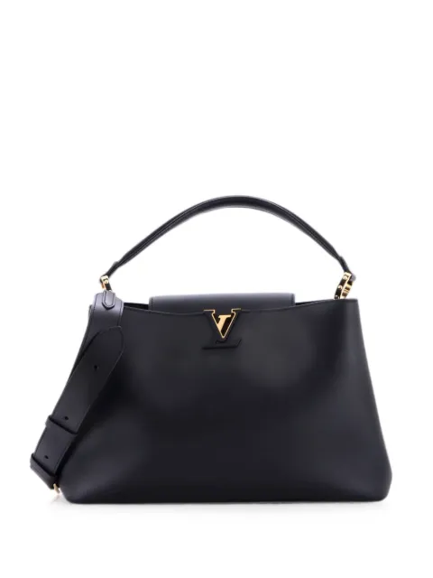 Louis Vuitton Pre-Owned Capucines Souple Bag Leather GM satchel Black BYE720FCS9NH5KDI