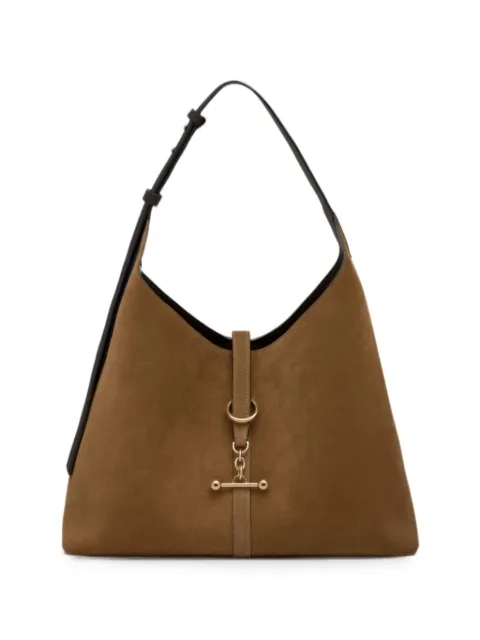 Strathberry Kite bar-detail suede shoulder bag Brown 20262475005195