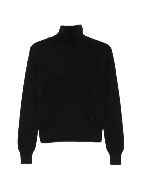 AMI Paris Ami de Coeur roll-neck sweater Black FKS833005001