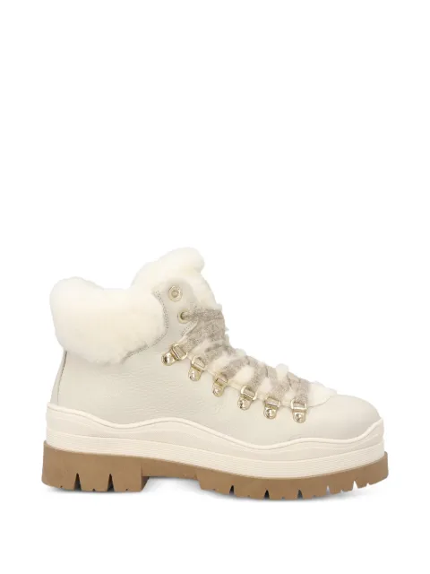 BOGNER Arosa 4 B shearling-trim lace-up ankle boots Neutrals 22644623050