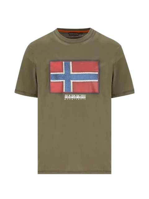Napapijri Tiki logo-print crew-neck T-shirt Green NP0A8A6IG1F1
