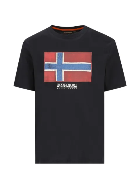 Napapijri Tiki ogo-print T-shirt Black NP0A8A6I9411