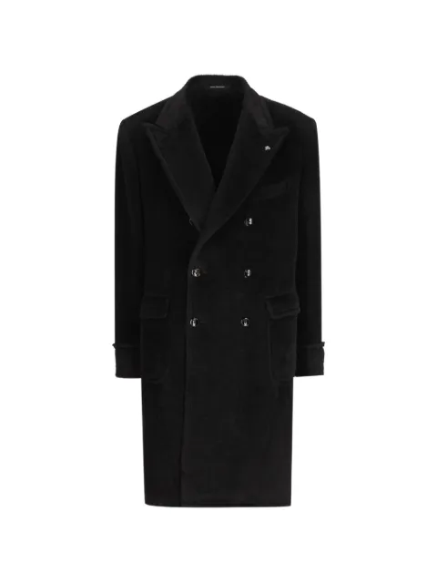 Tagliatore double-breasted peaked-lapel coat Black CRUPERT020004N123