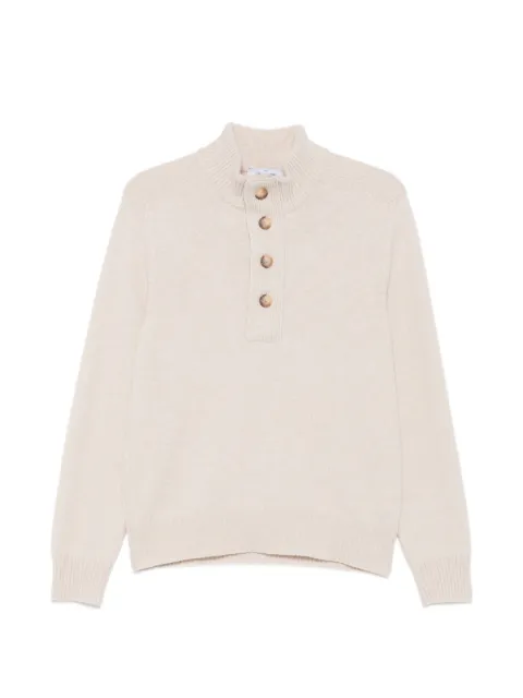 Gran Sasso button-up high-neck sweater Neutrals 2316925025