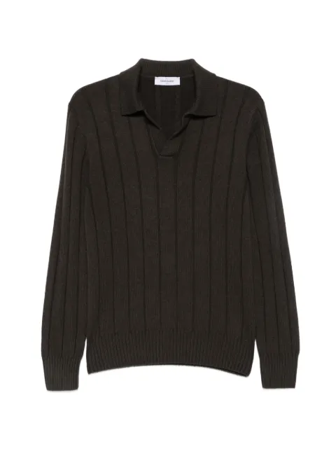 Gran Sasso ribbed polo-collar sweater Brown 2318419626