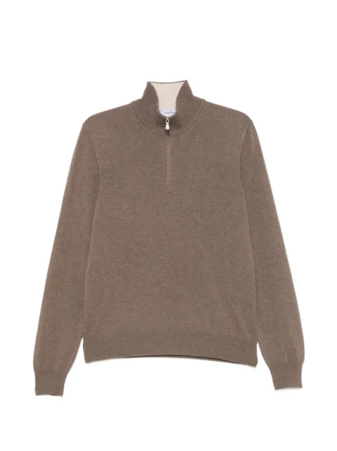 Gran Sasso quarter-zip knitted sweater Brown 5512619690