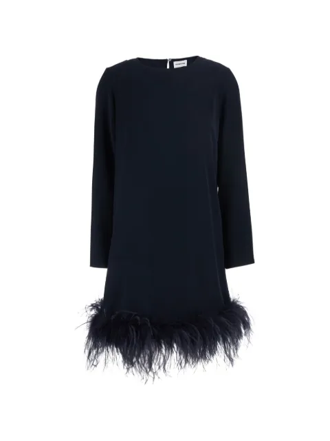 P.A.R.O.S.H. feather-trim bow-detail mini dress Blue D726226PPOKER26012