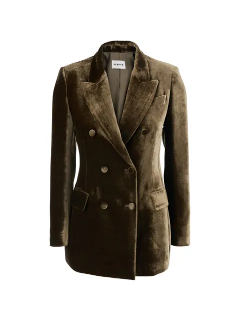 P.A.R.O.S.H. velvet-textured double-breasted blazer Brown RAVELD420487