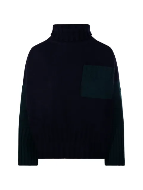 BeYou turtleneck patch-pocket sweater Blue CD4080F6