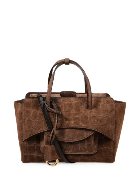 HIDESINS croc-pattern tote bag Brown FL12SCCHO