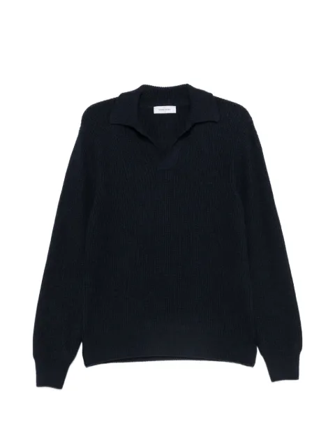 Gran Sasso ribbed-knit polo-collar sweater Blue 2316325067