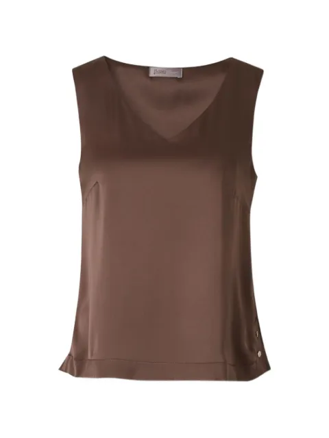 Herno satin-finish V-neck blouse Brown BL00021DR12912