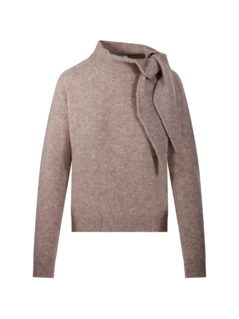 Roberto Collina tie-neck ribbed-detail sweater Neutrals 263FXB01103