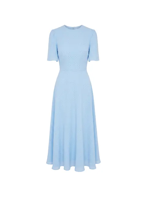 POST MERIDIEM rhinestone-embellished chiffon midi dress Blue CHIFFONMIDIDRESSWITHRHINESTONES