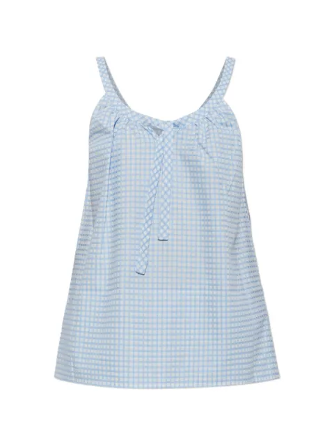 Posse Lila gingham tie-fastening top Blue PS23350