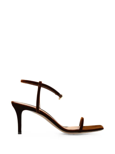 Gianvito Rossi velvet-finish square-toe sandals Brown G3281570RIC