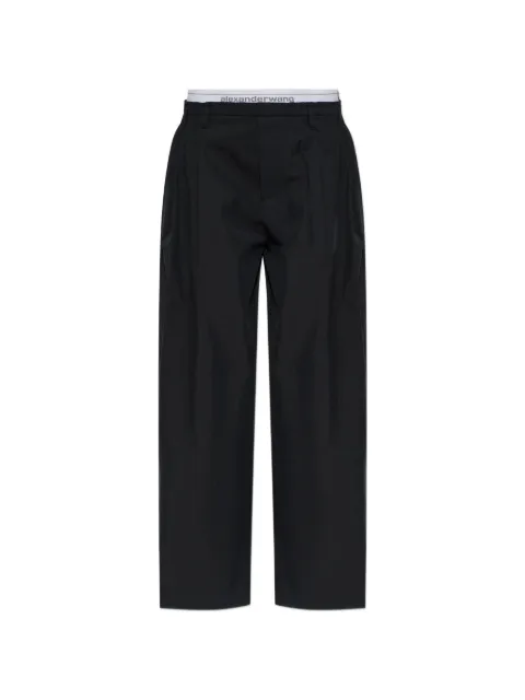 Alexander Wang logo-waistband pleated trousers Black 1WC4264052