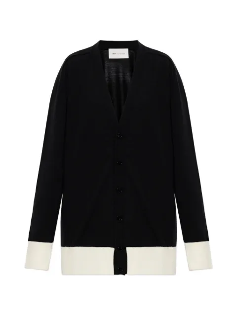 AMI Paris colour-block V-neck cardigan Black UKC396KN0198