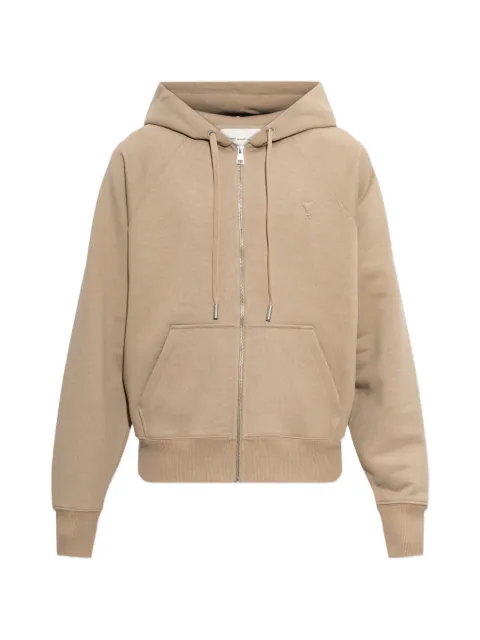 AMI Paris Ami de Coeur zip-up hoodie Neutrals USW759747M
