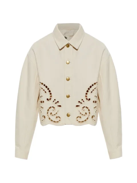 Ulla Johnson Bobbi cut-out denim jacket Neutrals UJ9905049