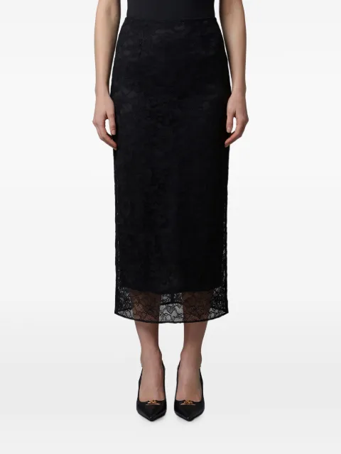 Dolce & Gabbana black lace midi skirt Black F4CRATFLRFE