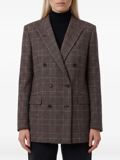 Tagliatore double-breasted Glen check blazer Brown JJASMINE10B340361