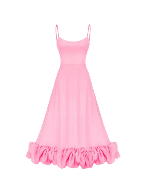 POST MERIDIEM scoop-neck flounce-hem midi dress Pink FLOUNCEBUSTIERMIDIDRESS